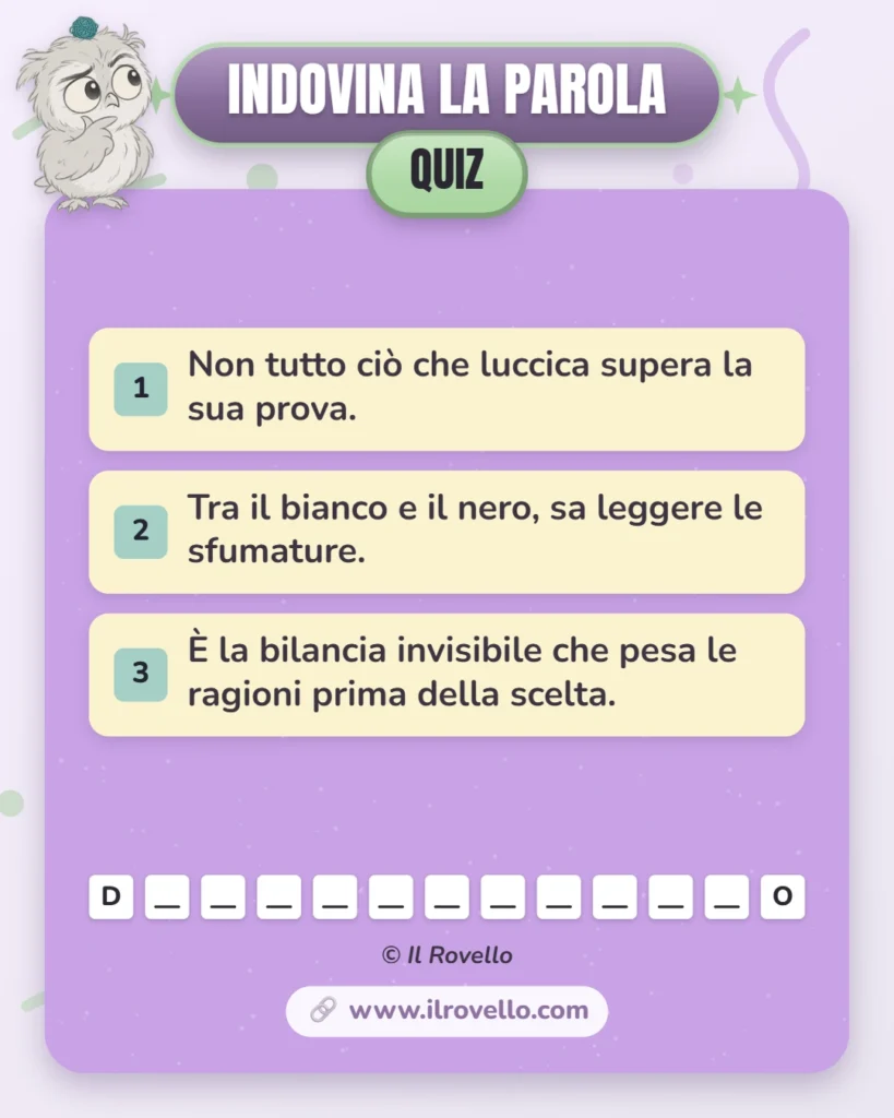 Indovina la parola quiz del giorno. 3 indizi: Sa leggere fra le sfumature