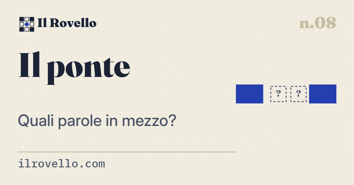 «Il ponte», gioco n.08 de Il Rovello: Da una parola all'altra, un passo alla volta, seguendo il significato.